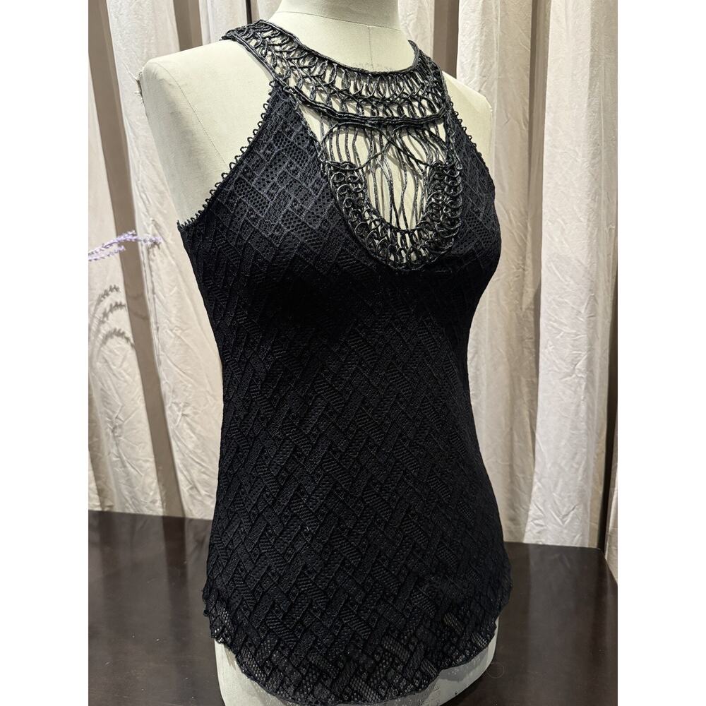 Vintage Stock Ann Ferriday Grunge Goth Avant Garde Lace Top M - Picture 2 of 4